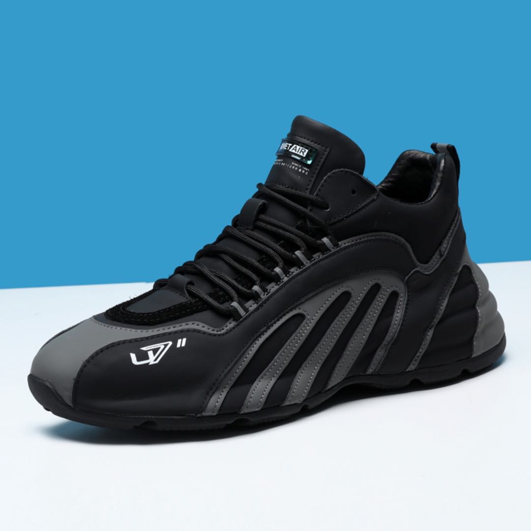 u7品牌运动老爹鞋男ins潮真皮男士小白鞋内增高透气休闲跑步鞋子