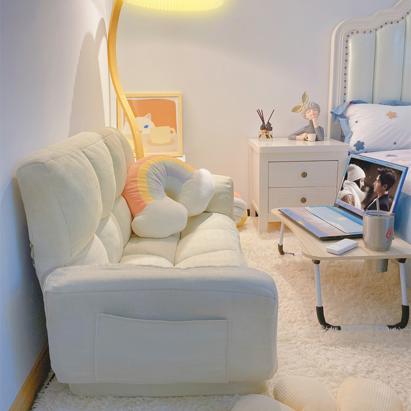 沙发懒人小户卧室阳台房间出租屋网红ins双人布艺沙发