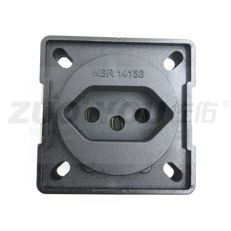 巴西插座20a三极极带ac电源插座瑞士3圆卡式电源插座