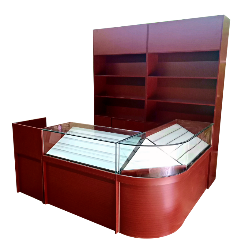 定制木质烟柜展示柜超市便利店收银台一体推拉玻璃烟酒柜