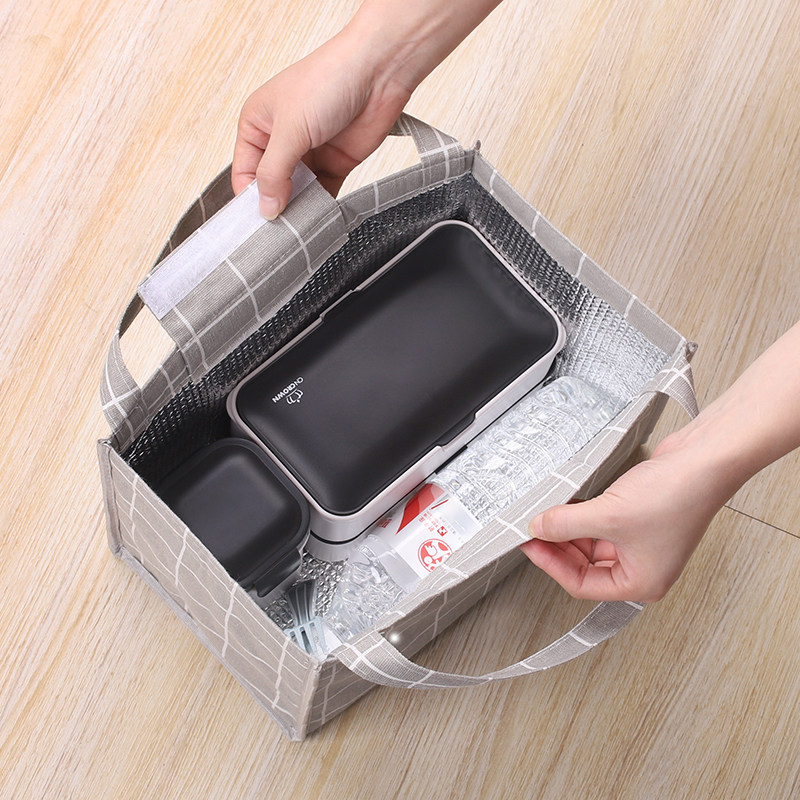 学生大号饭盒包手提保温袋防水防油放午餐便当包上班带饭的饭盒袋