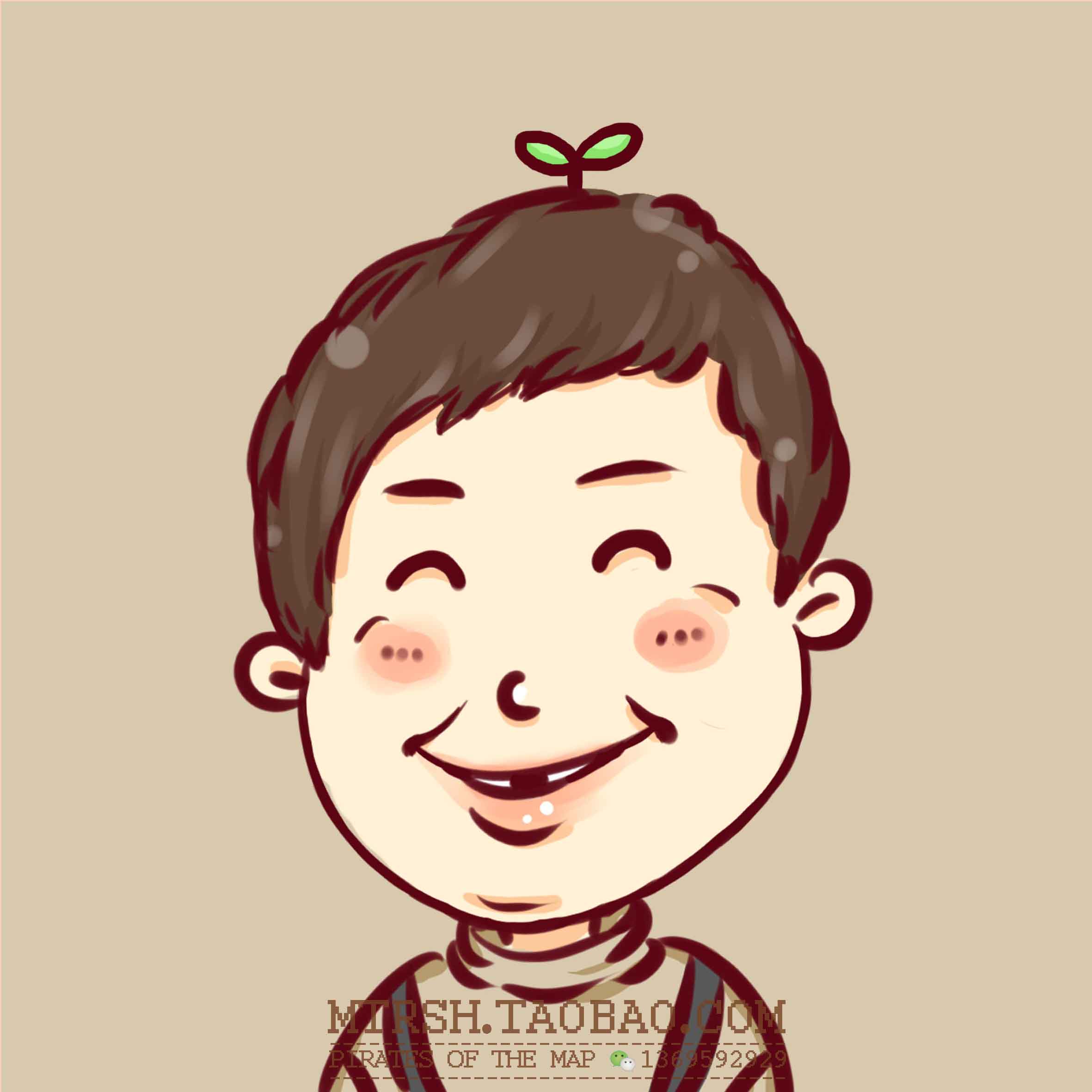 卡通手绘真人漫画肖像头像原创diy定制单人卡通