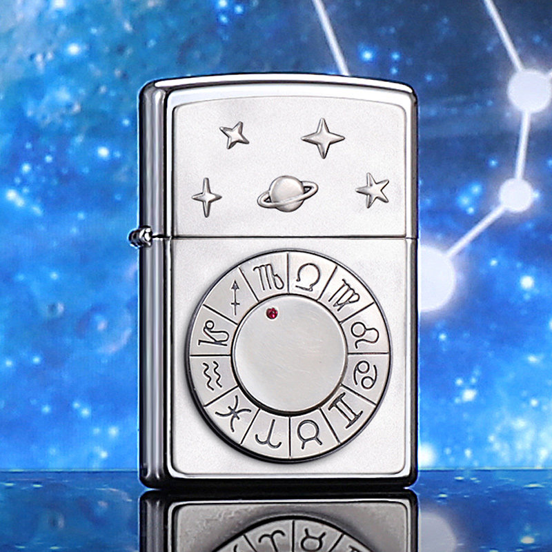 正品zippo打火机欧版贴章十二星座美国原装正版芝宝zippo