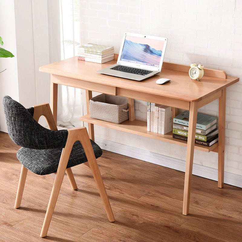 实木书桌椅简约家用书房写字桌北欧电脑桌写字台书案1.2米办公桌