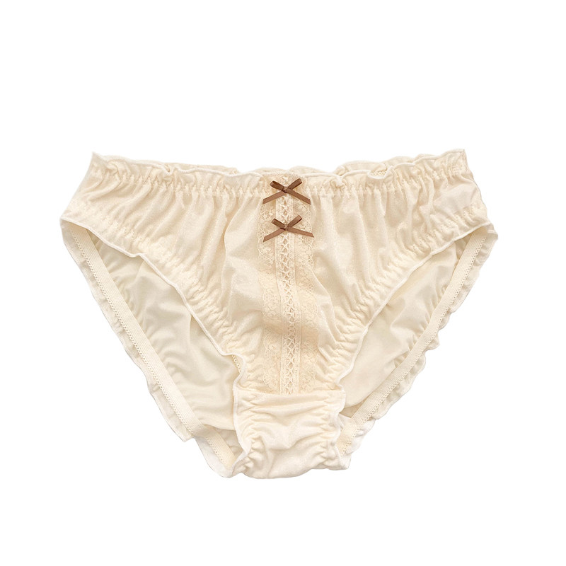reme坊日蝴蝶结少女内裤甜美舒适闪光亮丝冰激凌平角裤