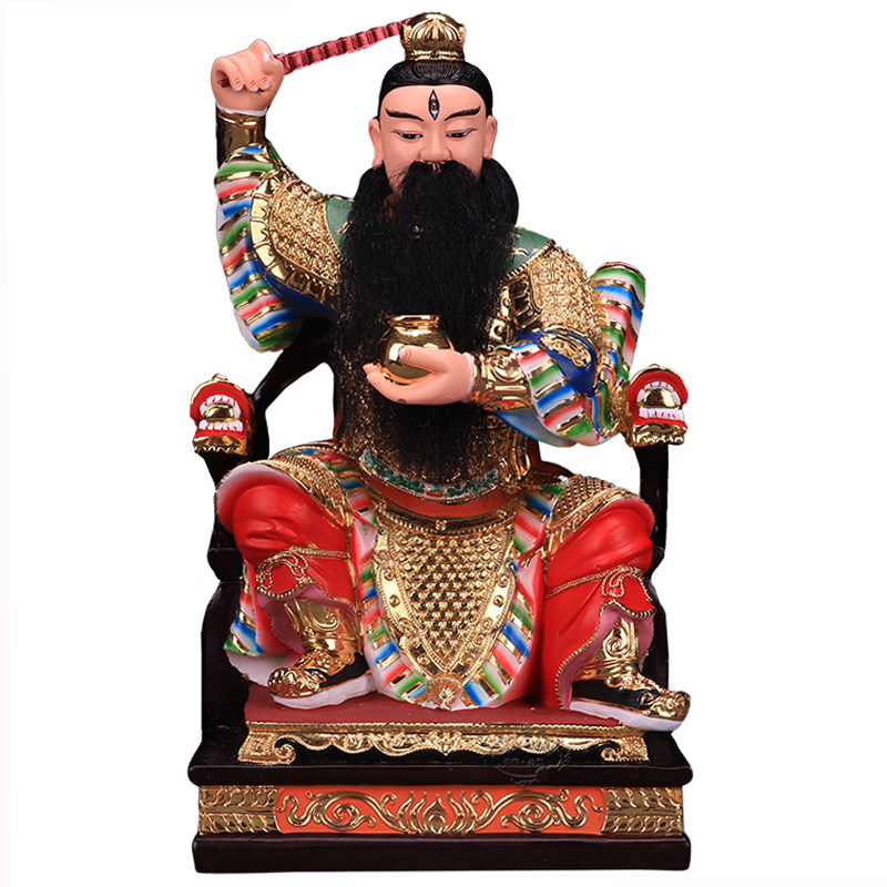 树脂彩绘九天应元雷声普化天尊雷祖雷神木雕摆件