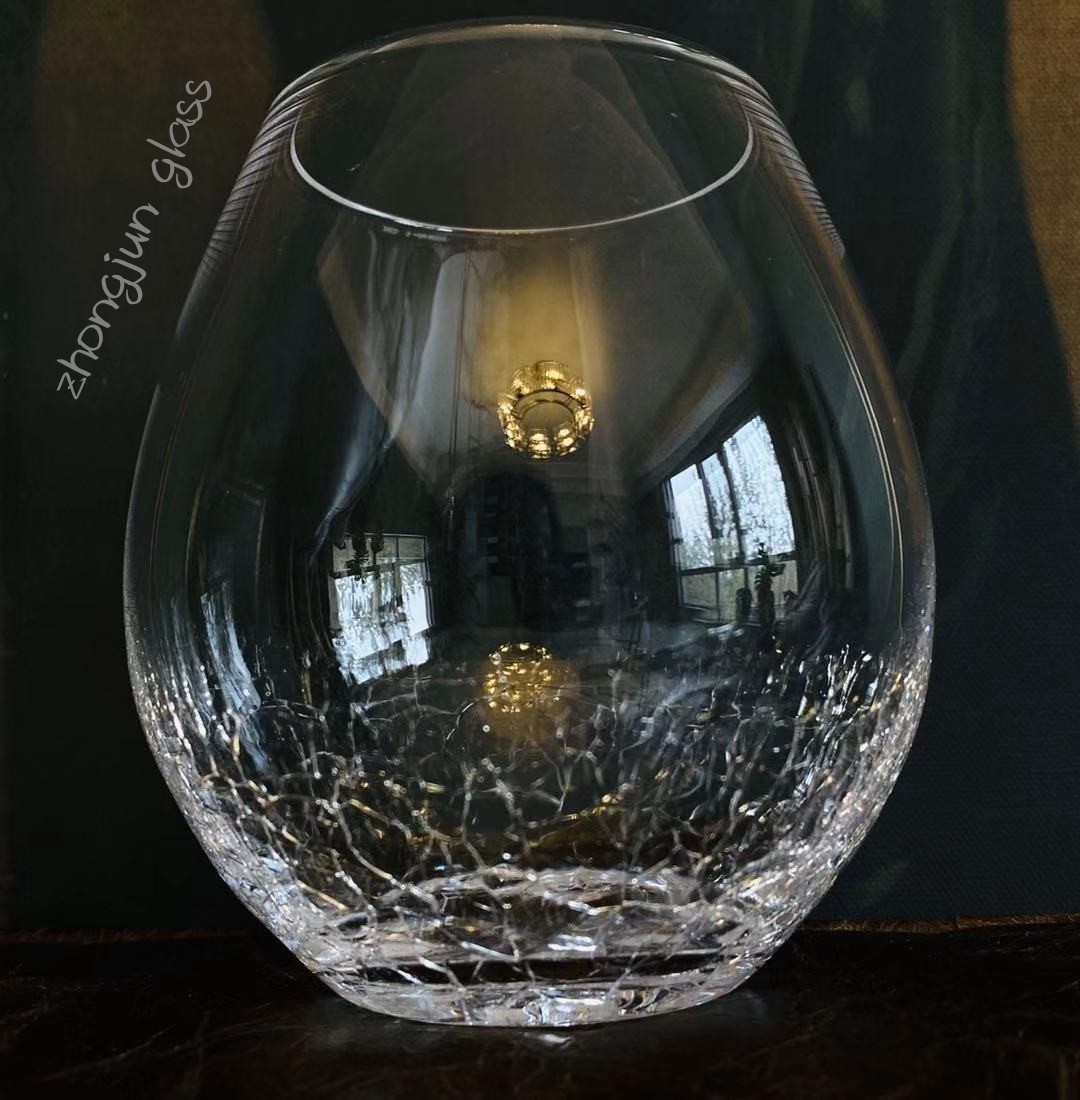 忠俊严选冰裂水晶玻璃威士忌酒杯果汁杯冰仙女玻璃杯