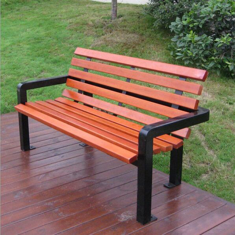 防腐木椅户外广场公园景区园林休息长椅扶手公共椅