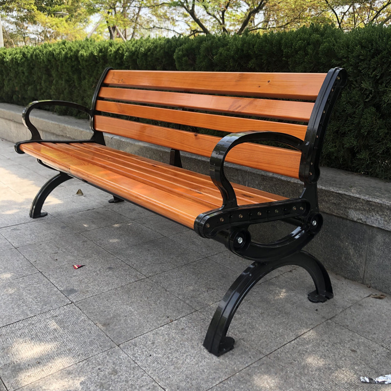 铁艺公共学校公园座椅实木长椅庭院阳台空内公共椅