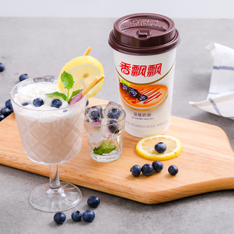 奶茶香飘飘三连9杯餐杯早餐杯装蓝莓3杯76g杯装奶茶