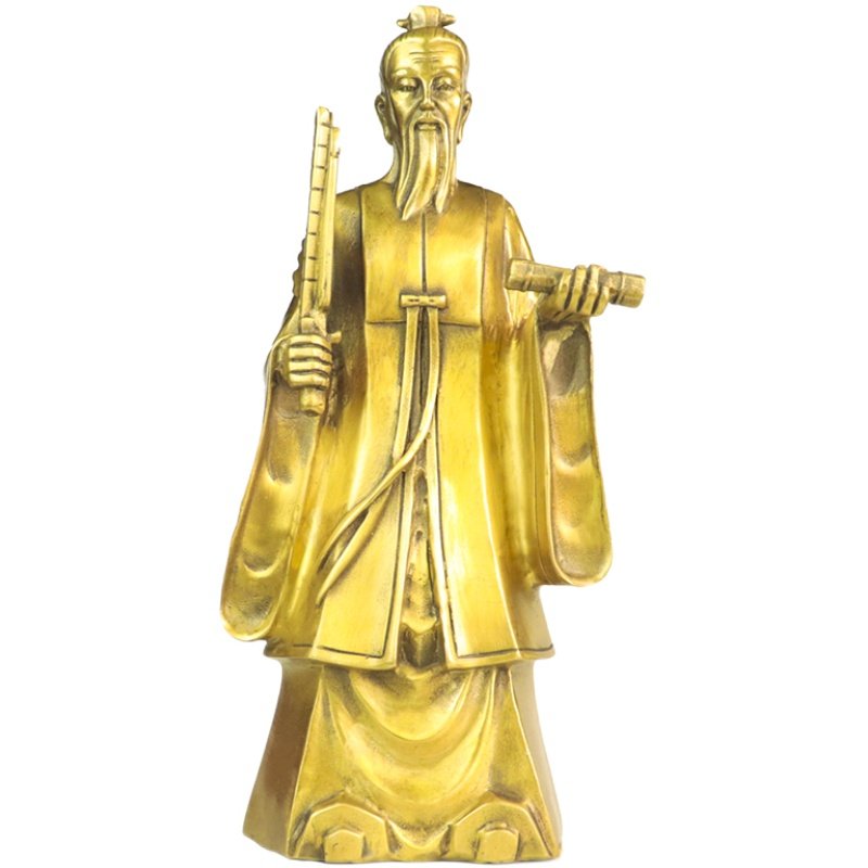 纯铜姜太公摆件姜太公钓鱼站像姜子牙子牙神像铜像摆件