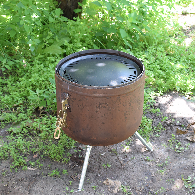 新款煤气罐改烧烤吊炉木炭闷烤炉烤肉生蚝商家用便携户外无烟网红