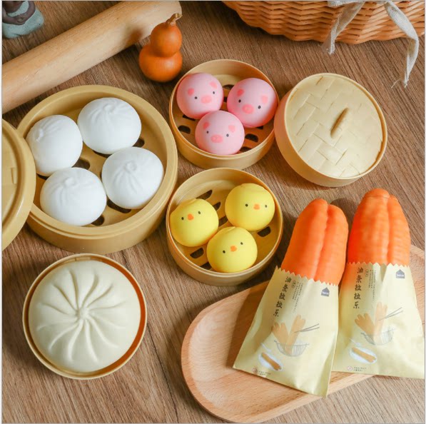 整蛊仿真叉烧烧包捏捏乐回回弹盲盒大包包子创意