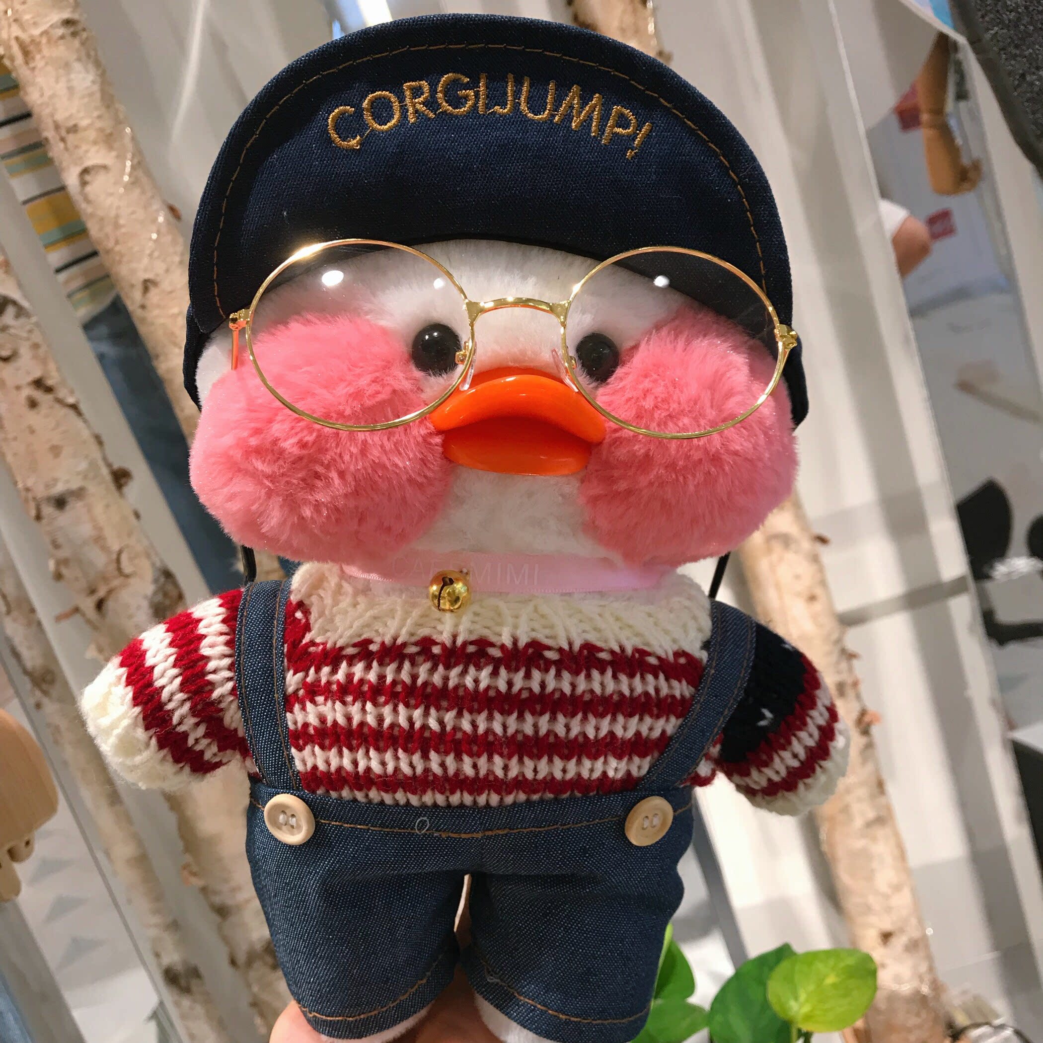 大ins网红鸭cafe mimi玻尿酸鸭丑萌腮红鸭嘟嘟嘴粉色创意礼物撩妹