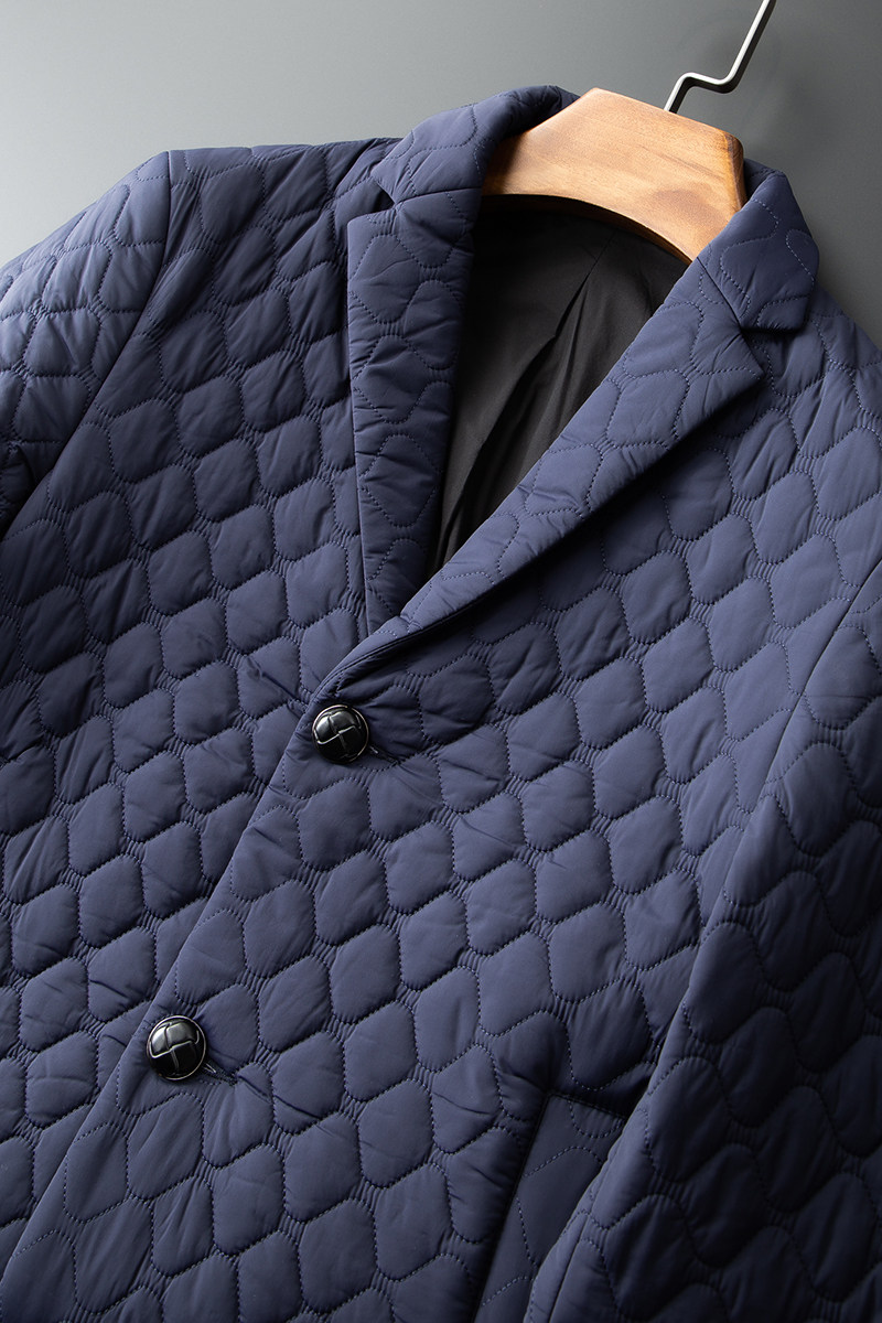 冬季时尚中长丝棉棉服新款加厚男士棉衣