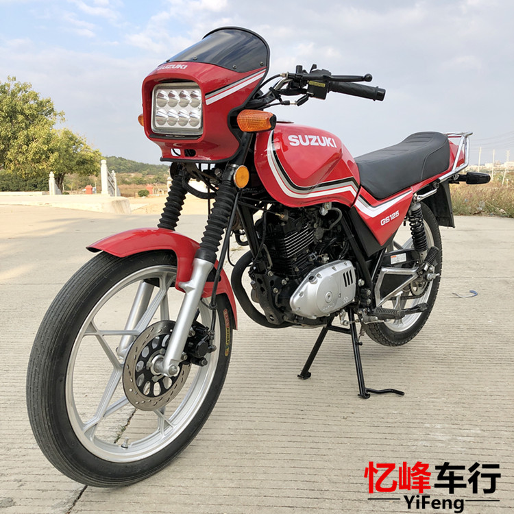 二手原装铃木王gs125cc摩托车男装跨骑式燃油四冲程刀仔太子街车