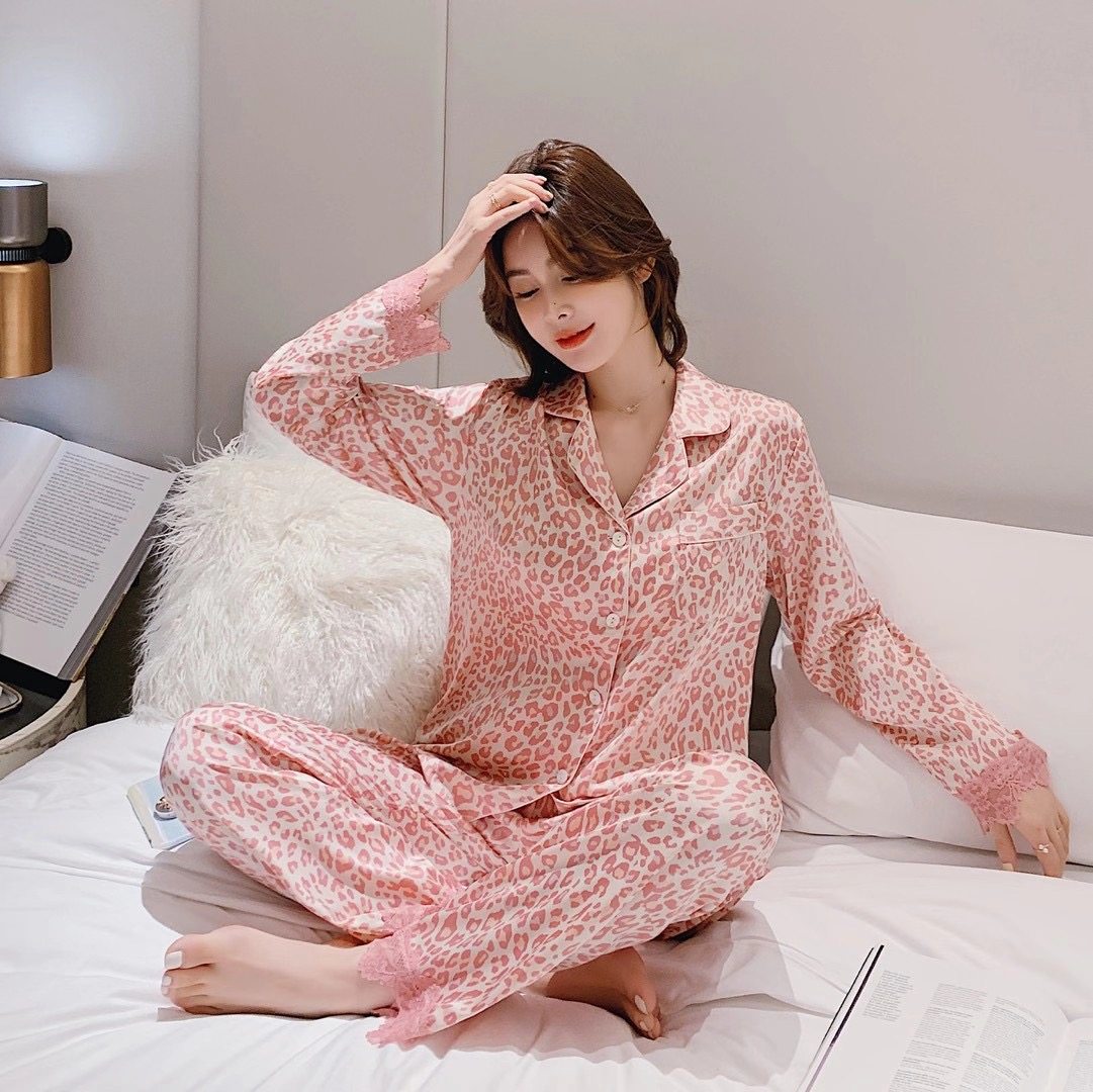 睡衣蕾丝花仙女甜美套装花边蕾丝女网长袖2021年睡衣