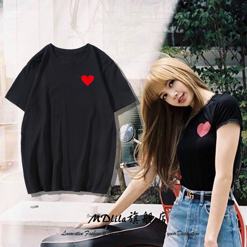 lisa青春有你同款短袖blackpink组合ins潮牌韩版t恤