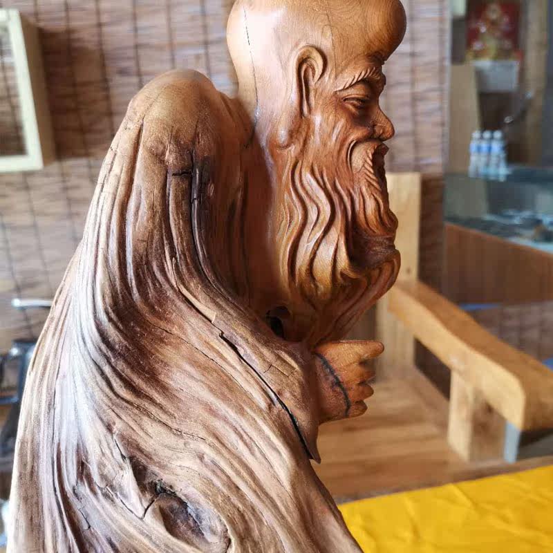 摆件太行雕刻品树根崖柏客厅寿星原木根雕木雕老寿星 - 木遇斋