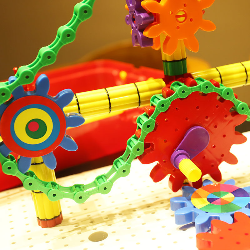 意大利进口启迪quercetti儿童拼插益智玩具机械齿轮玩具3-6-8岁