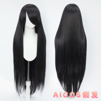 AICOS 100CM ຜົມຊື່ຍາວ universal women costume anime long hair hair girl style cos wig fake hair long bangs