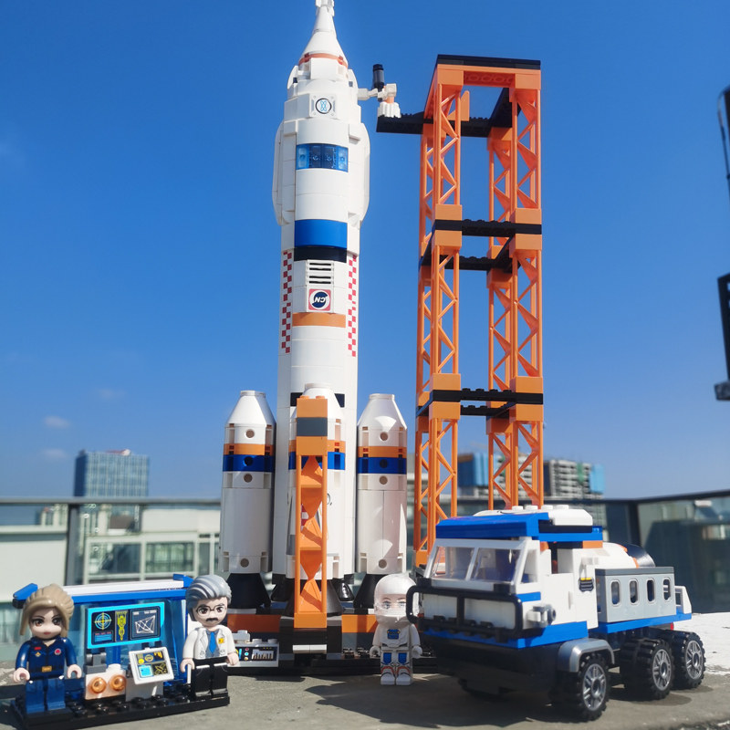 启蒙积木1139观星星号航天飞机我的城市系列航空建构