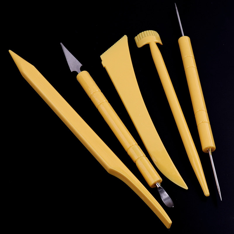 泥塑工具塑料5件套装超轻粘土手工diy儿童模型制作工具