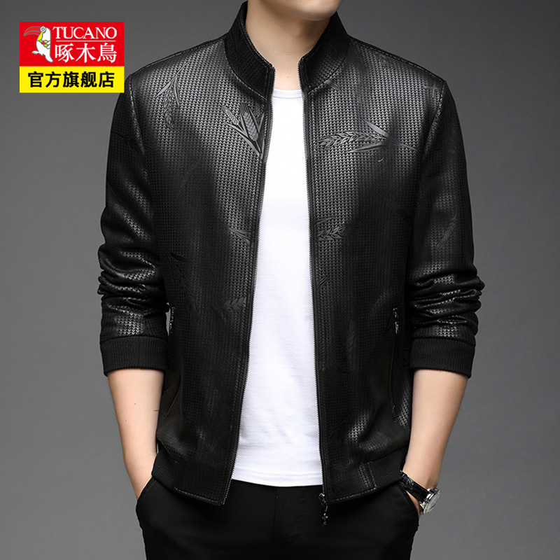 啄木鸟夹克新款外套男士立领修身棒球服韩版潮流休闲百搭印花上衣