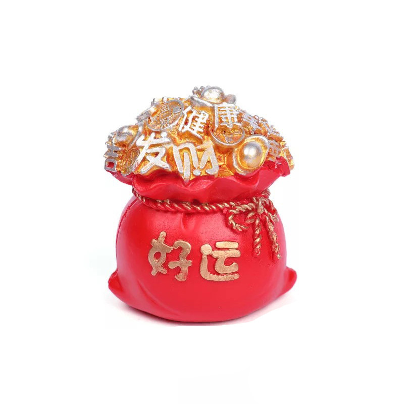 喜庆树脂好运福袋财神摆件福到运来万事胜意开业节日装扮用品