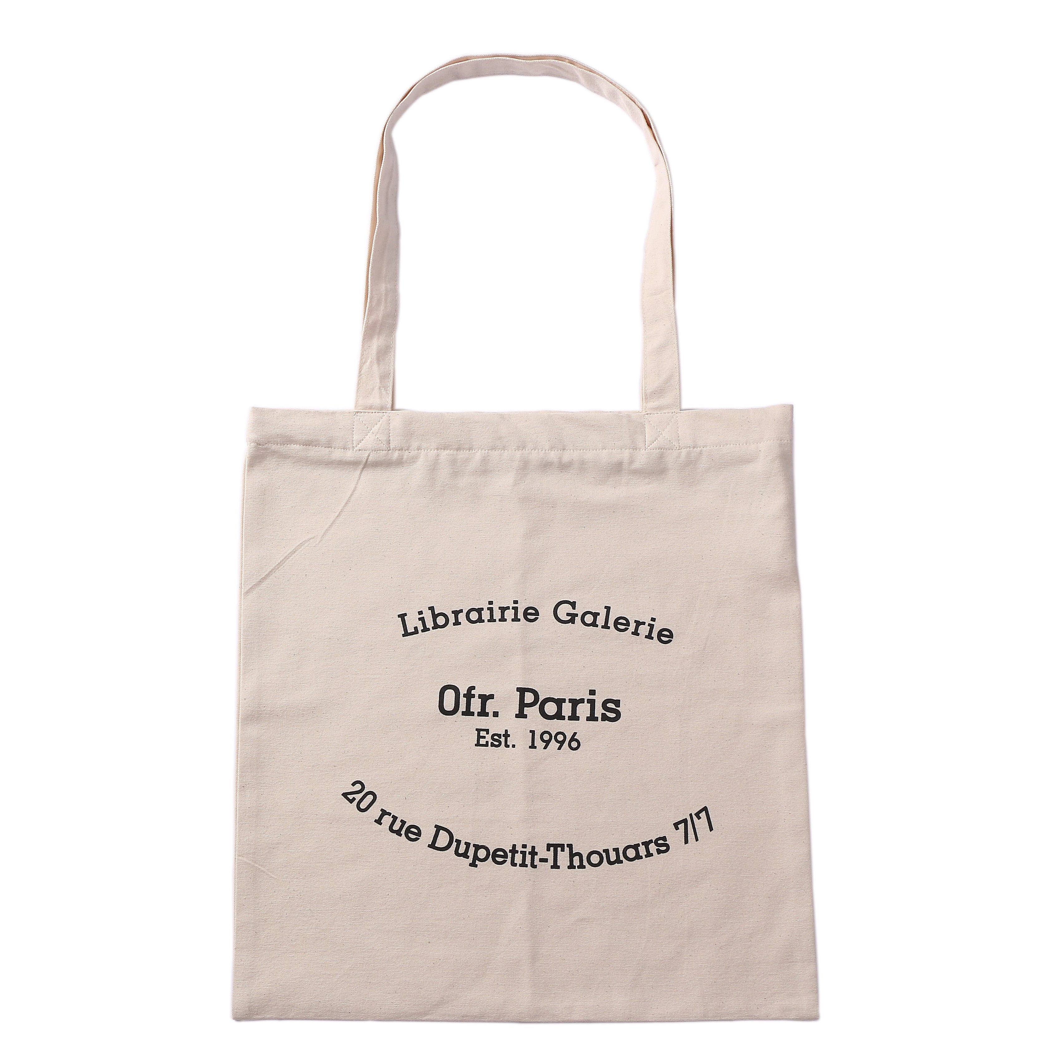 七只布袋ins同款小众法语ofr双面可用米色字母布袋拉链 百搭温油