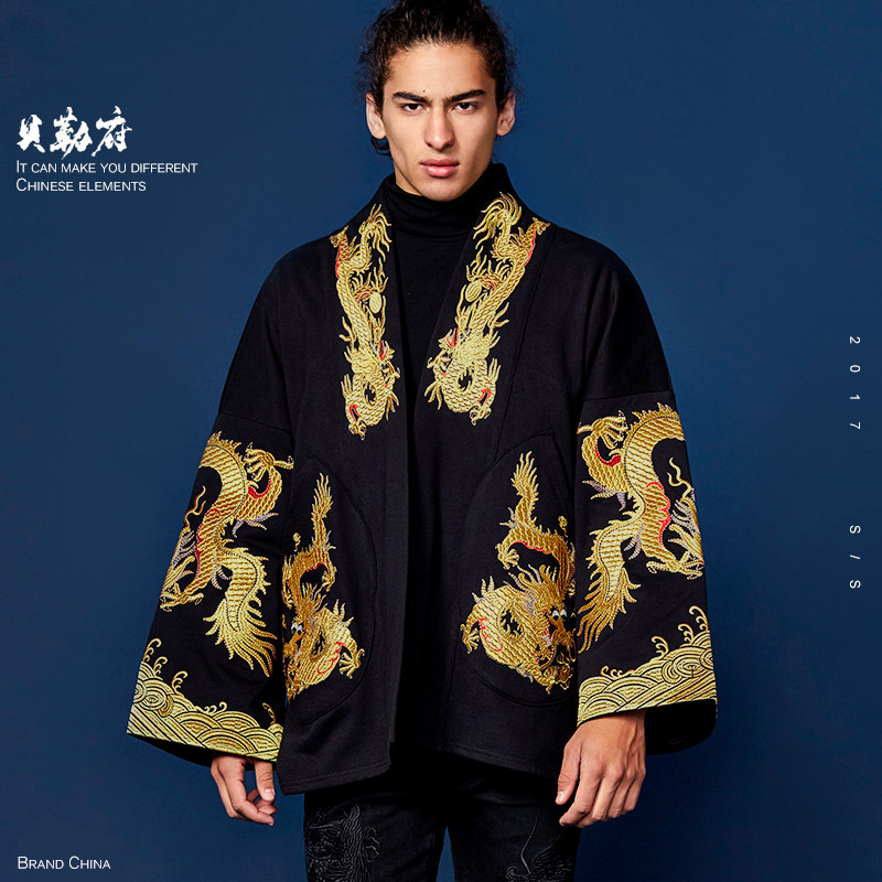 贝勒汉服嘻哈潮流大衣和服大码宽松外套府中卫衣