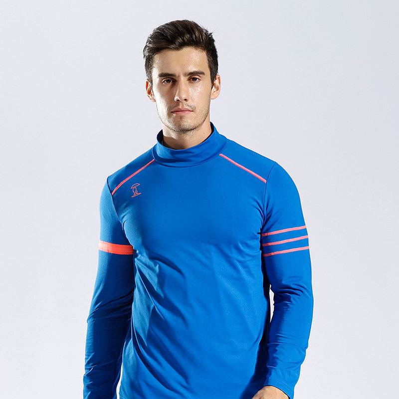 户外运动速干衣男长袖恤衫春秋秋季透气跑步高领速干t恤