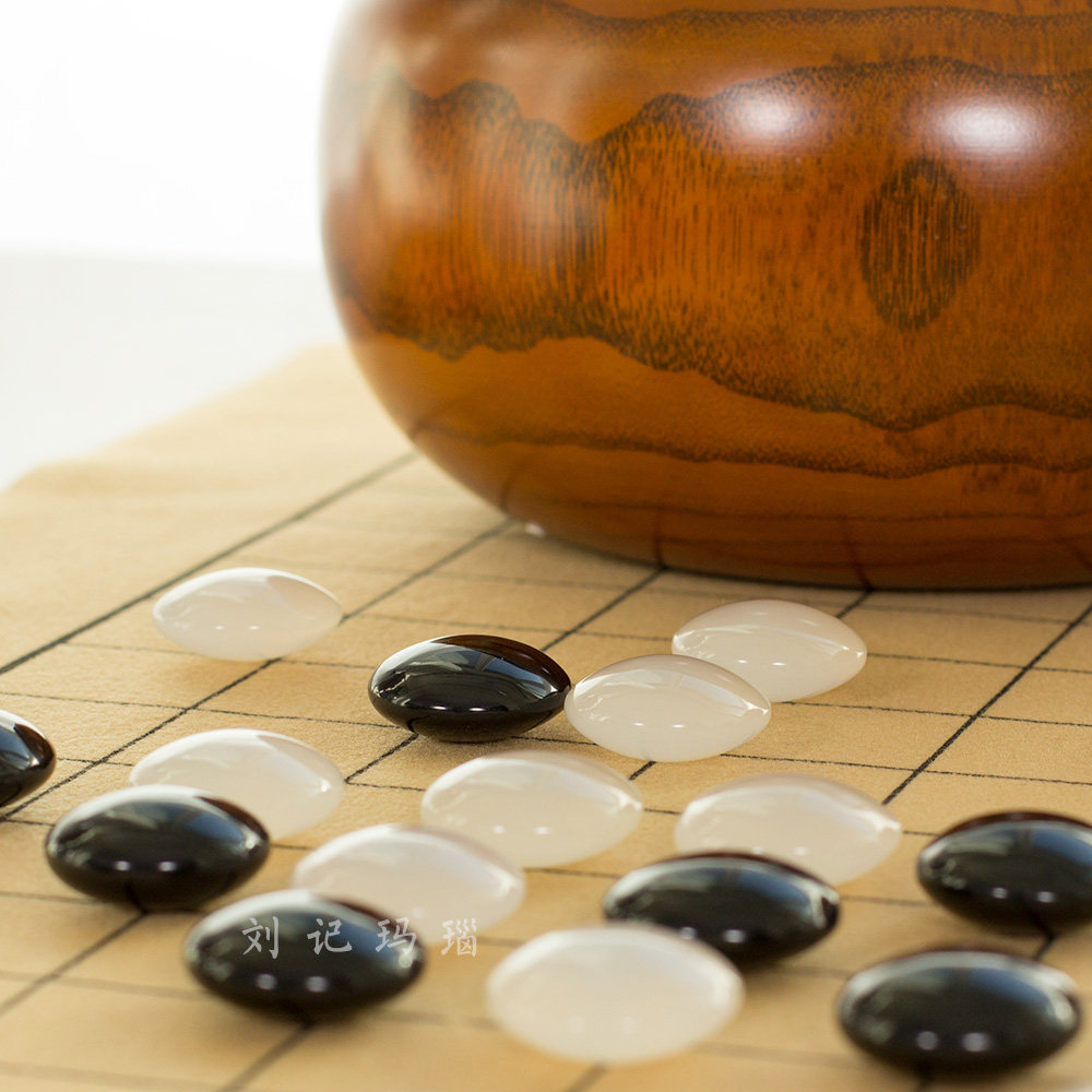 玛瑙围棋加厚天然玉石水晶五子棋冰透套装高档围棋
