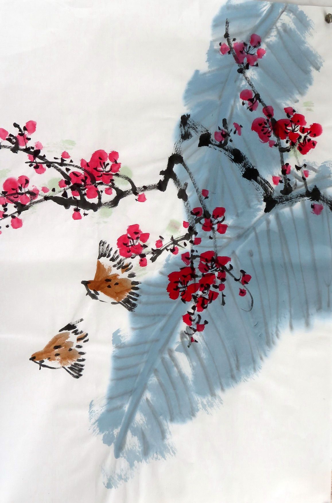 68x43葫芦竹子梅花三开四尺厘米手绘花鸟画国画国画