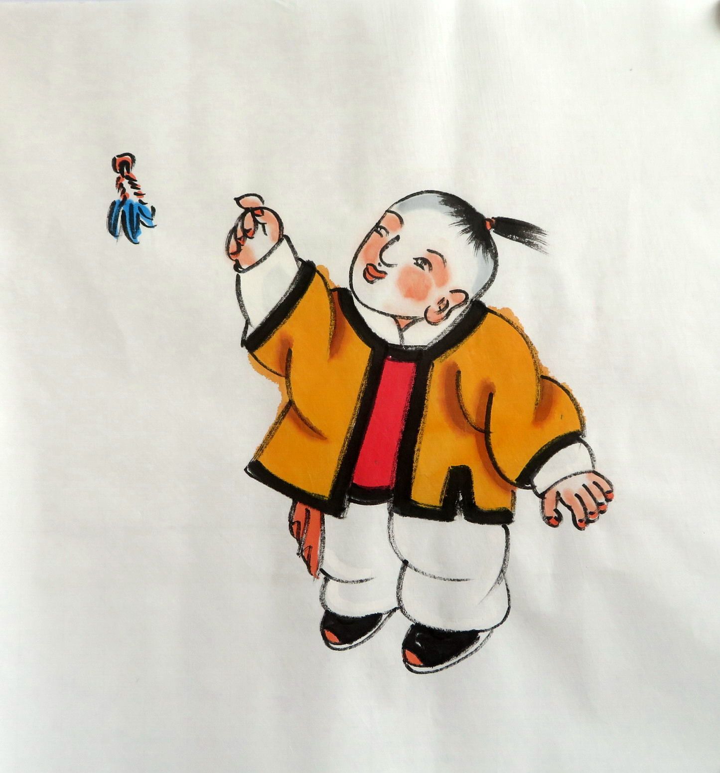 墨香趣图童趣童子八开四尺香村手绘人物画挂画国画