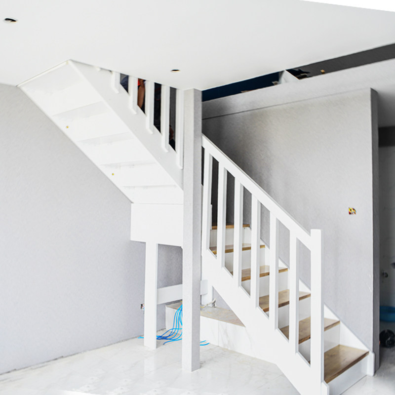 转角loft简约中式室内定制旋转楼梯走向复式整体楼梯