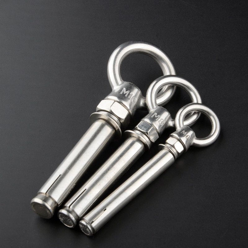 304不锈钢膨胀圈螺丝螺栓带环螺丝房顶秋千挂钩吊钩吊环螺钉m6810