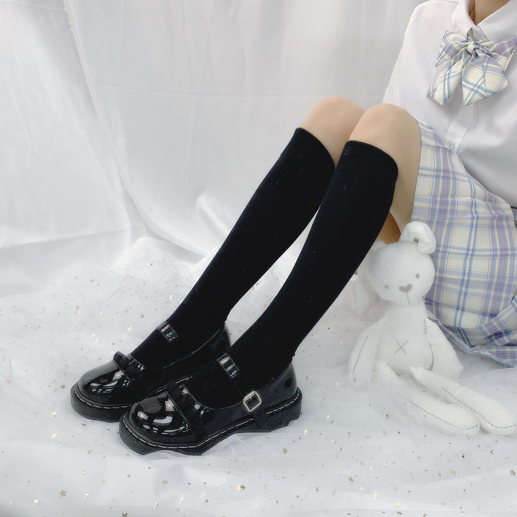 搭配你的jk制服清新新日少女小腿运动袜