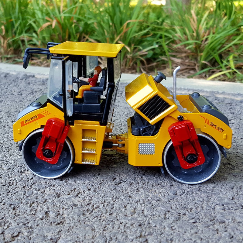 合金模型工程车50双压路机仿真金属摆件儿童儿童玩具车模