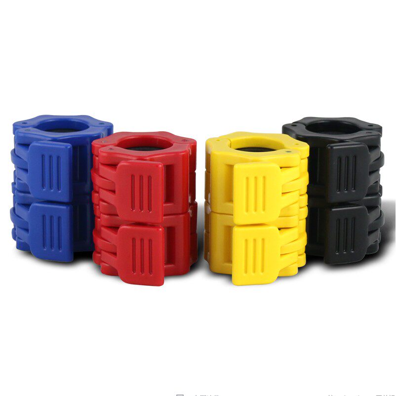 举重蓝色黄蓝色夹子螺纹杠铃2.5cm50mm卡扣快速一对杠铃