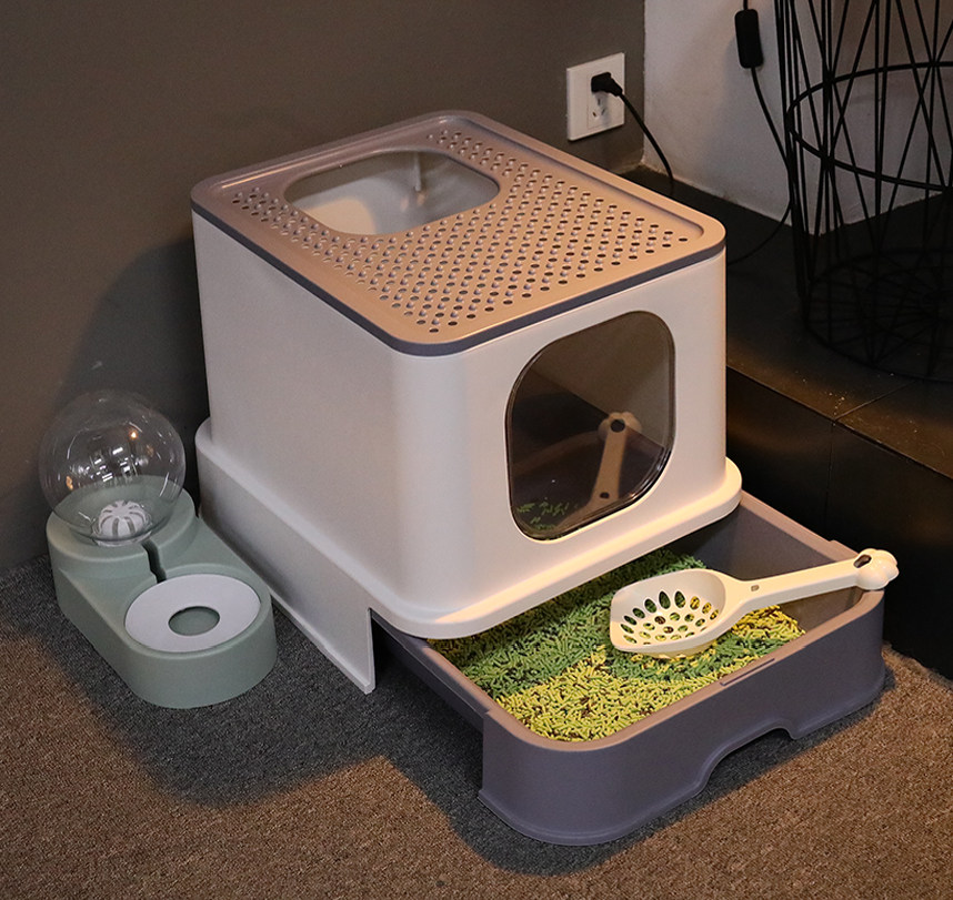 猫砂盆全封闭抽屉顶出特大号超大厕所大号猫砂盆