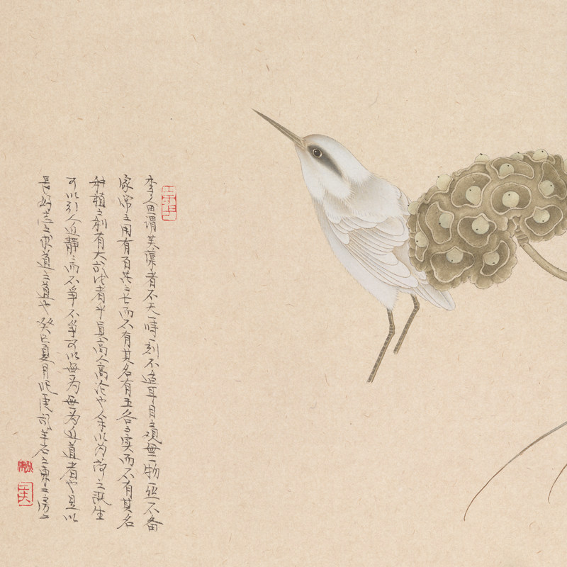 新中式挂画 茶室装饰画 客厅禅意挂画 工笔莲蓬 骆兆虎 秋思有涯