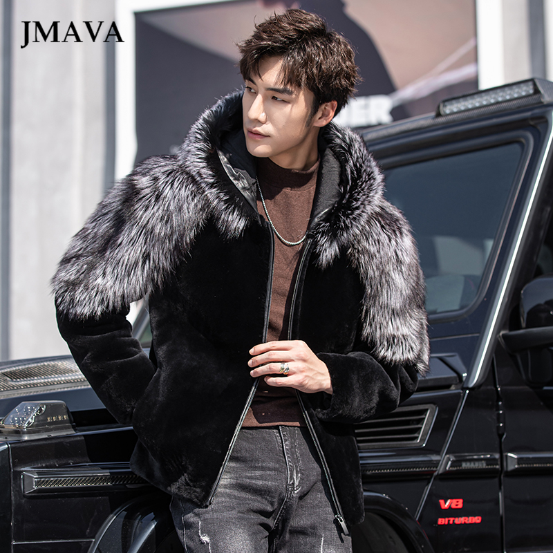 原生态皮毛一体男羊羔毛真皮皮草2021新款羊皮袄冬季短款皮衣外套