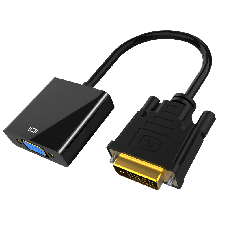 悦智人心dvi241vga芯片显示器转接头转显高清1080p转换连接线