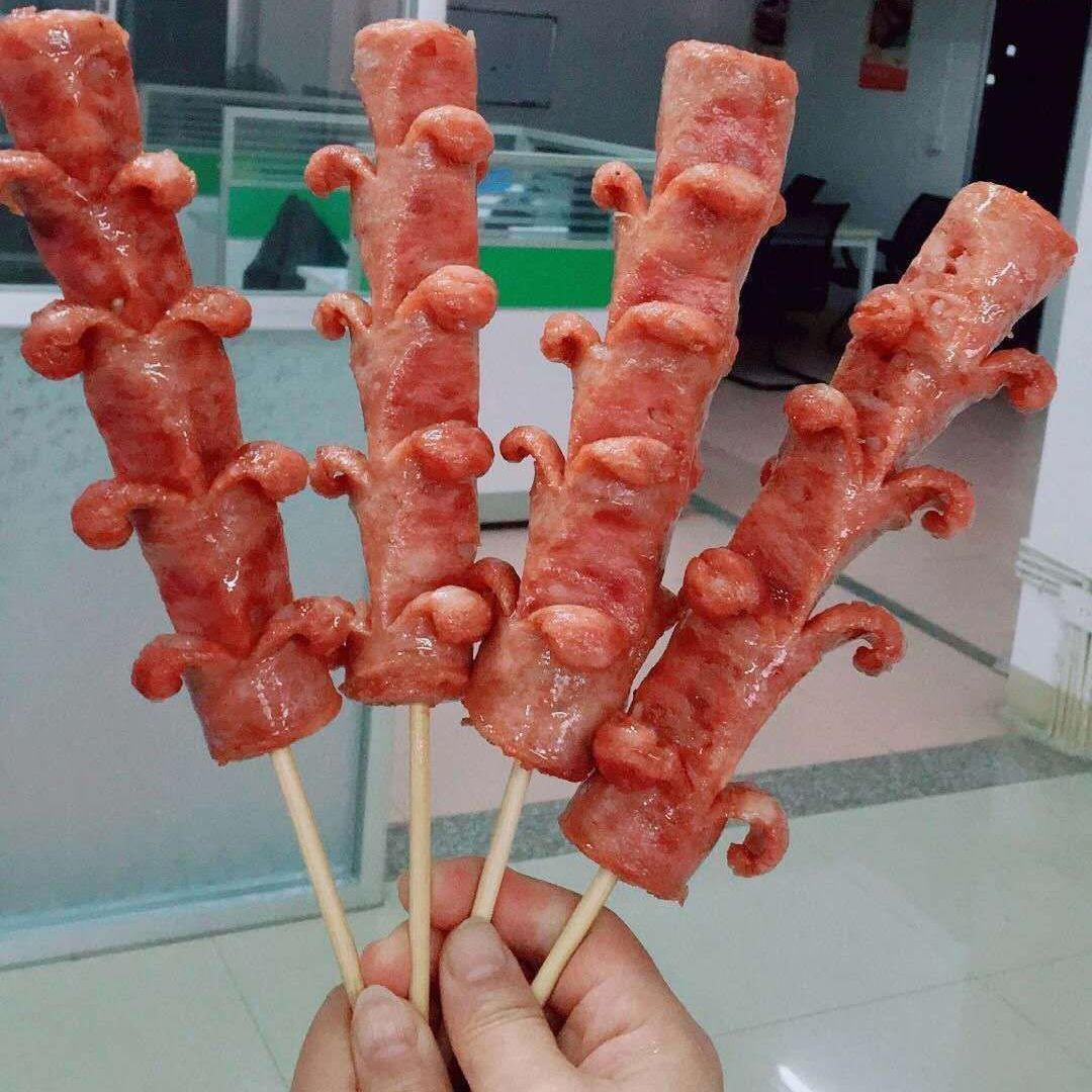 开花香肠多省拉花烤肠小吃油炸网红肉肠超级香肠