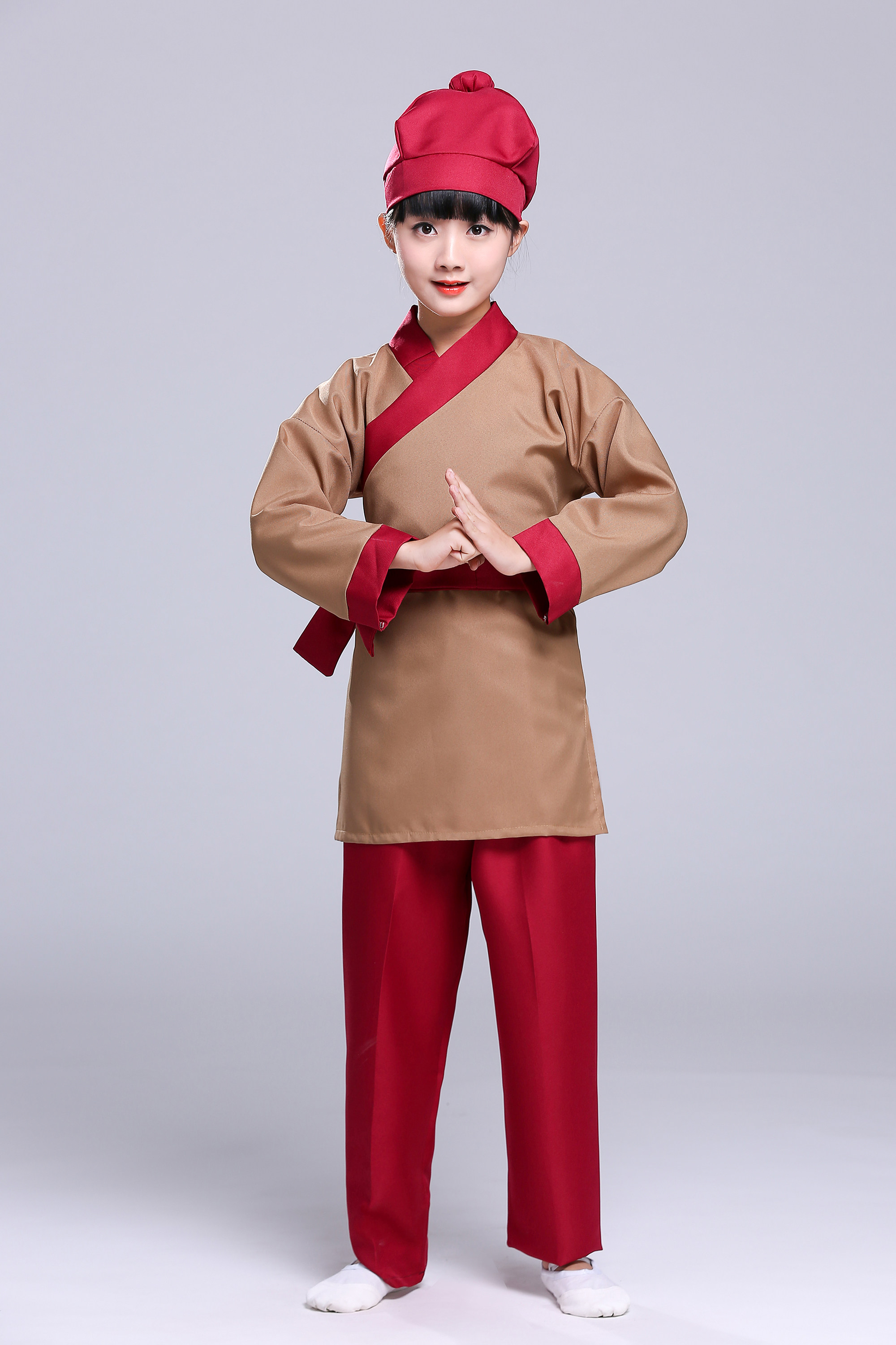 书童古装小要童国学启蒙表演服古代农民书生服装话剧店小二服成人