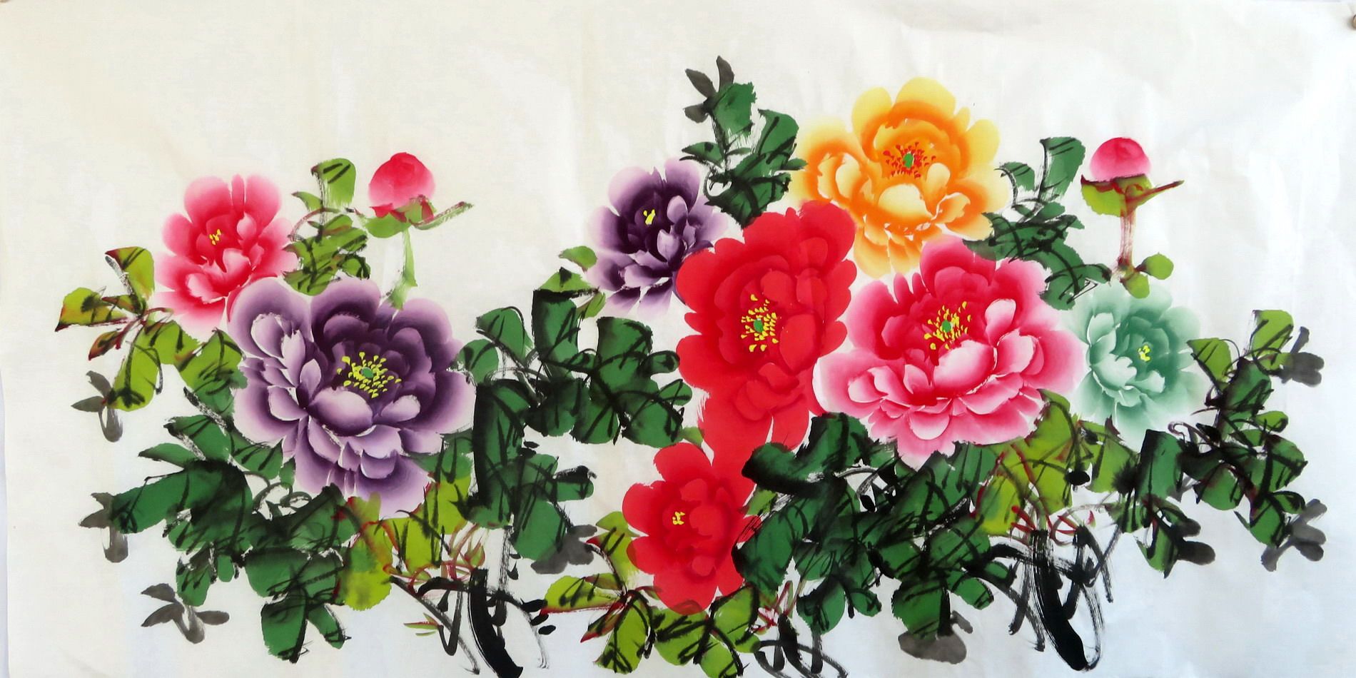 花鸟画牡丹四尺手绘国画挂画装饰客厅中式特价国画