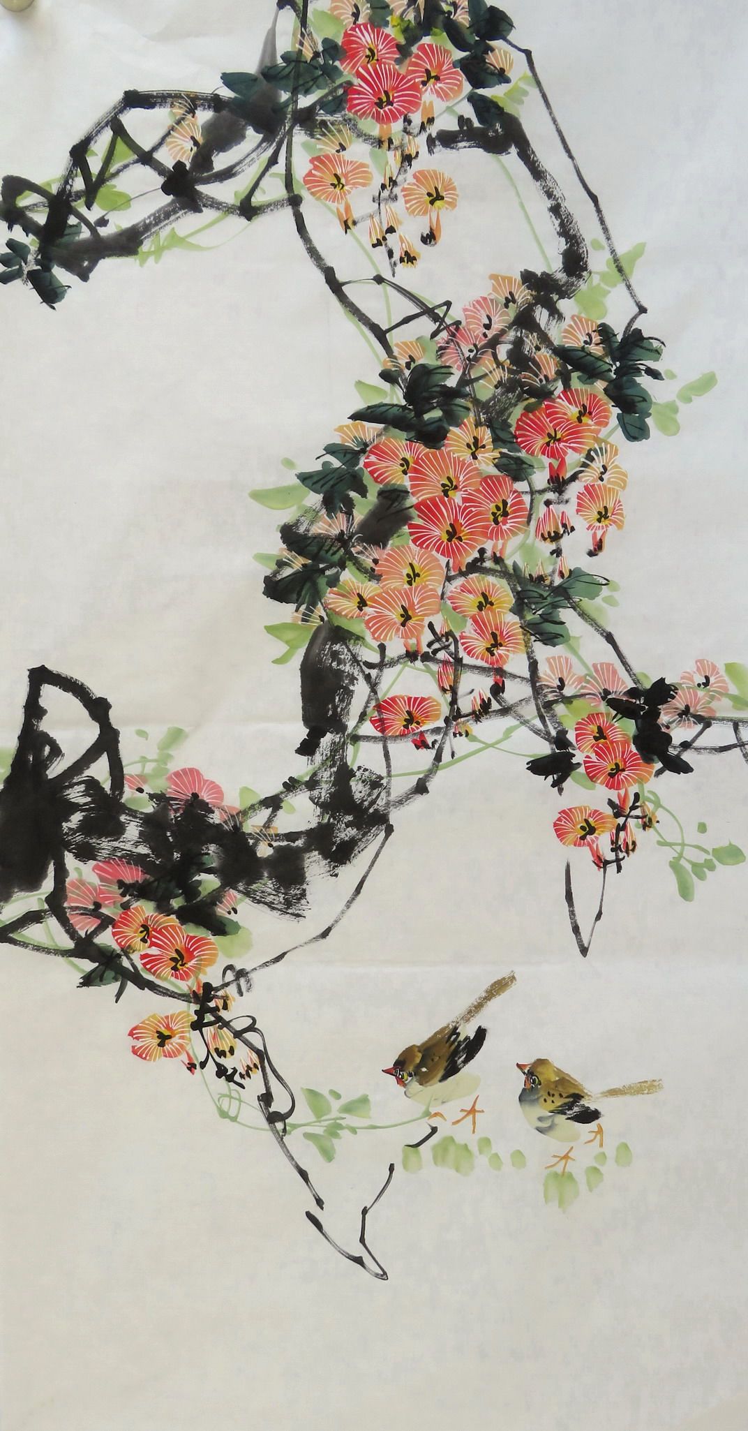 特价装饰国画字画手绘花鸟画六尺对开竹子竹报平安国画