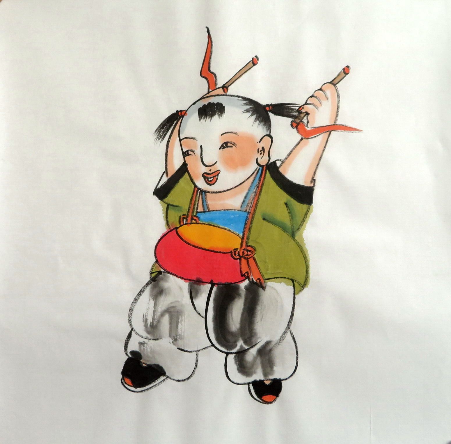 特价趣图童趣小品童子八开四尺过道人物画手绘国画