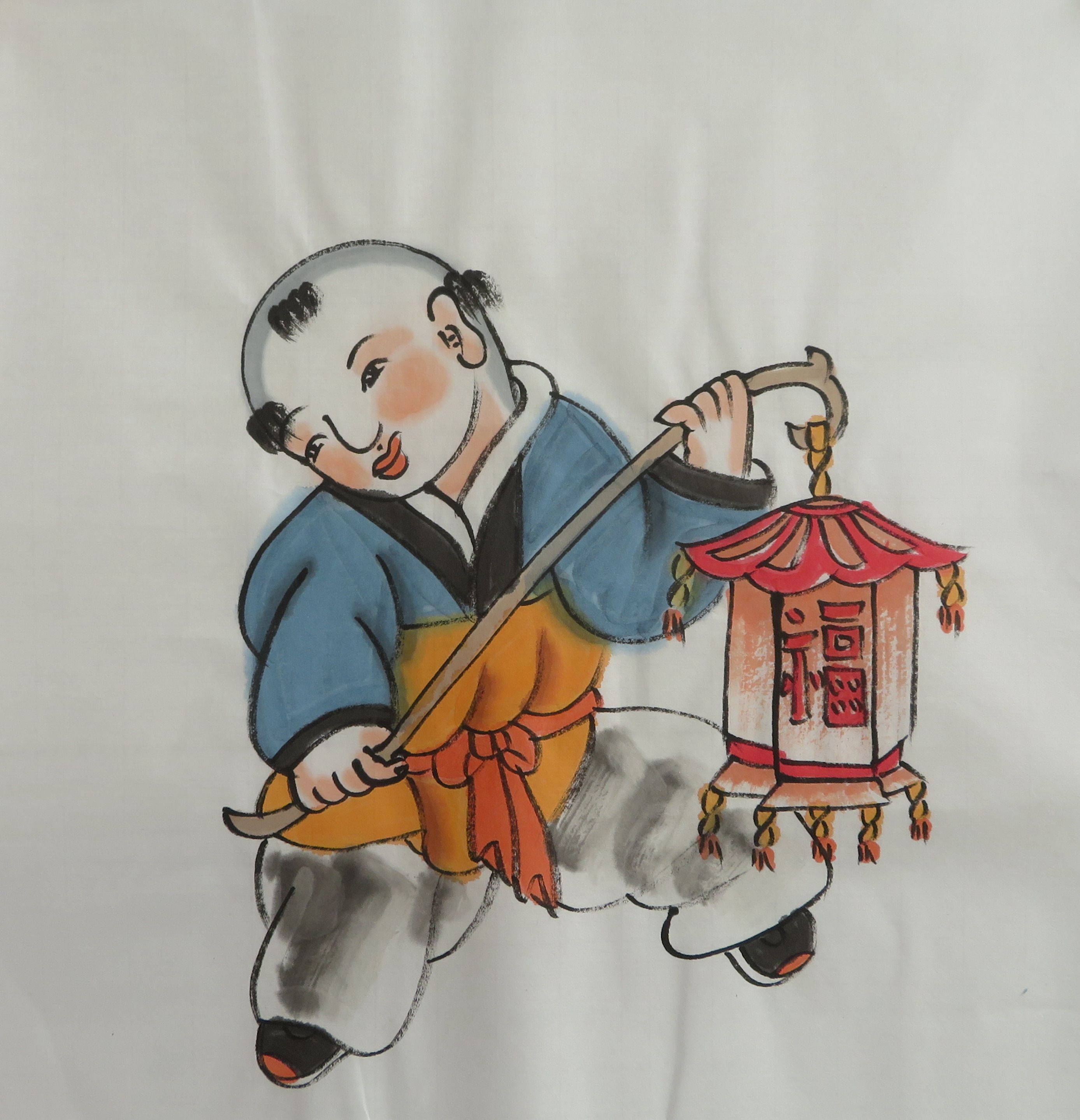 特价趣图童趣小品童子八开四尺过道人物画手绘国画